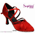 Woman Dance Shoes , Red Satin Ballroom Shoes